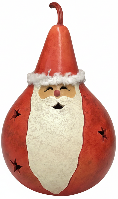 St Nick Gourd Medium Lit - Red