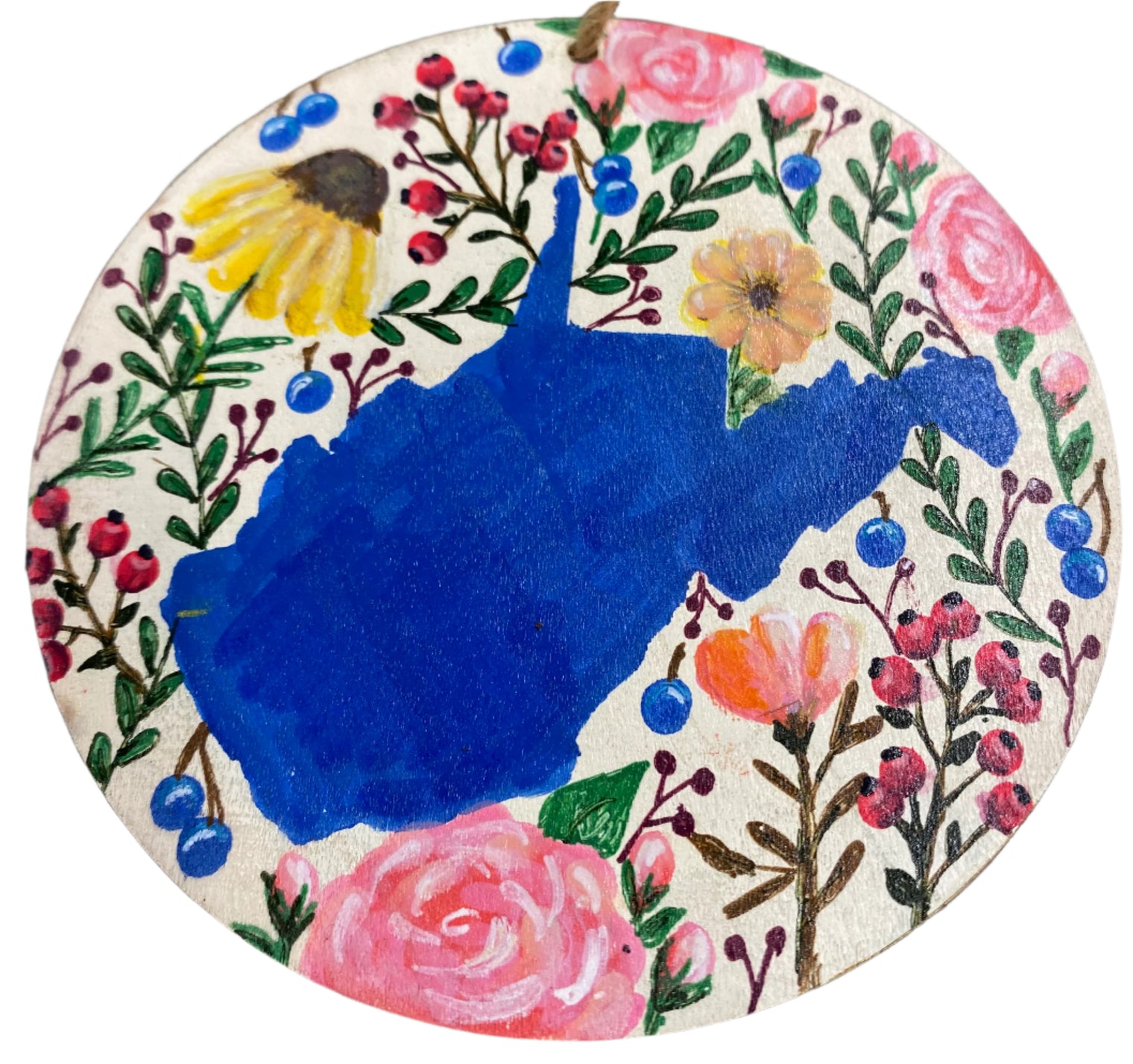 Hand-Painted WV Discs on a String