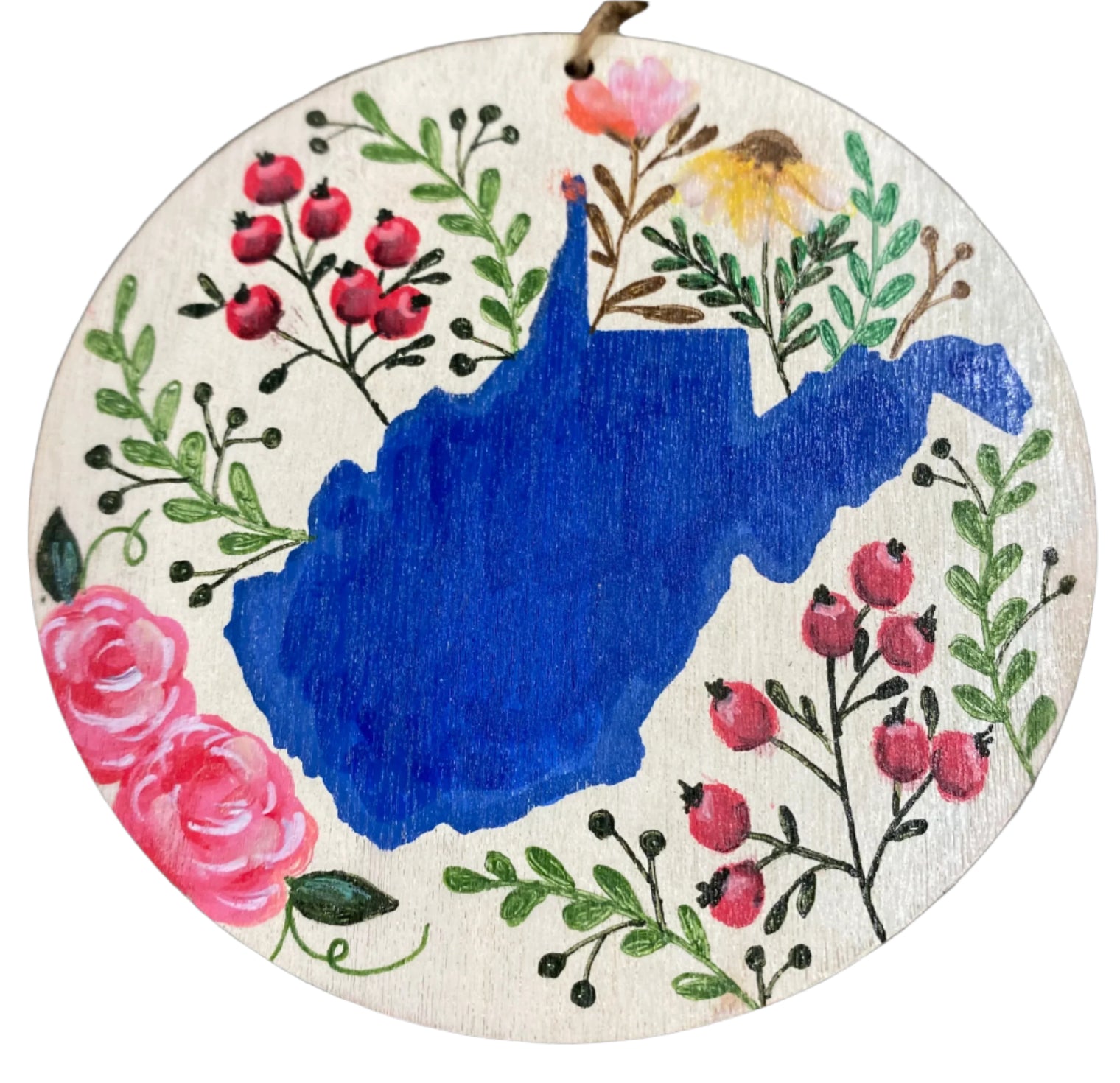 Hand-Painted WV Discs on a String