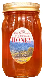 Pint Glass Mason Jar of WV Honey