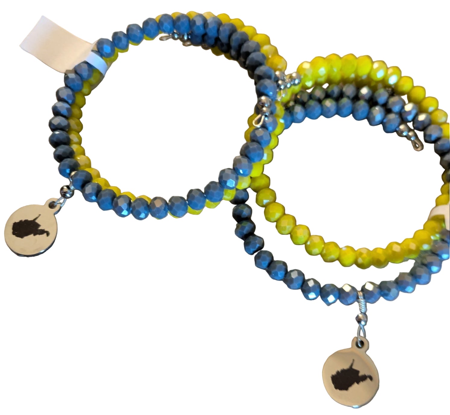 2 Bracelet Set - No Clasp w/ WV Charm