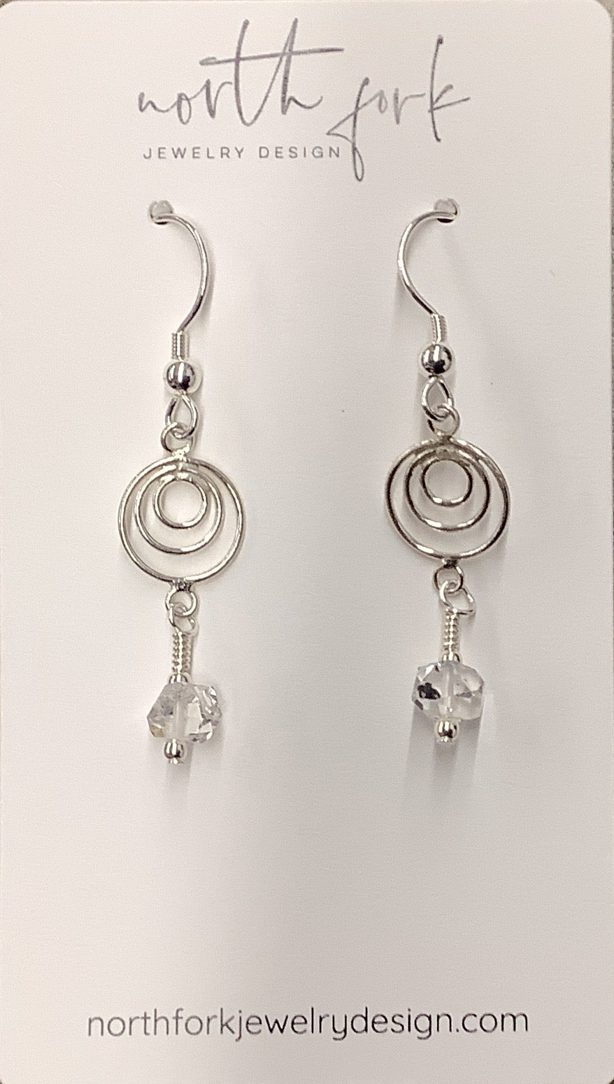 Sterling Silver & Herkimer Diamond Earrings