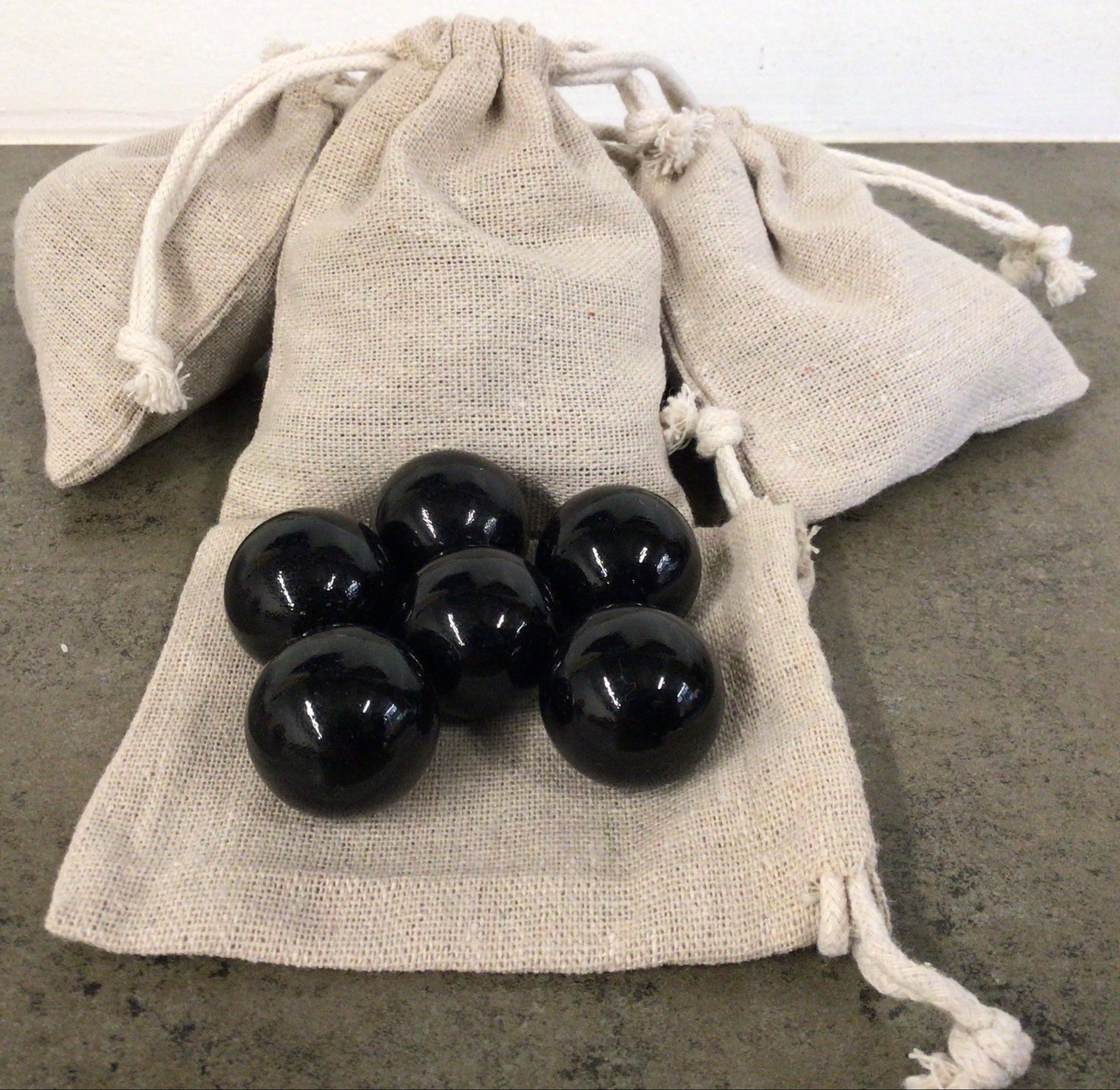 Burlap Bag of Giant Marbles