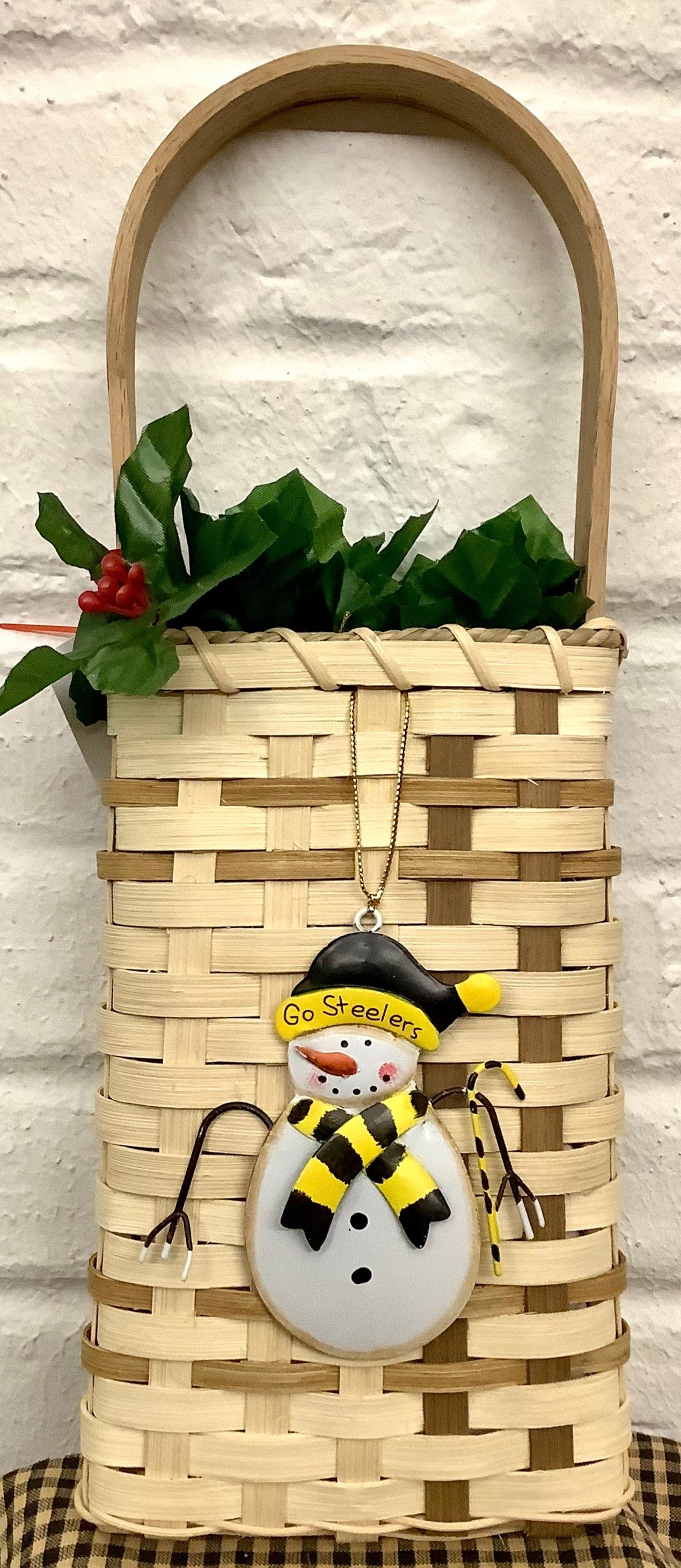 Front Door Basket w/ Steelers Ornament