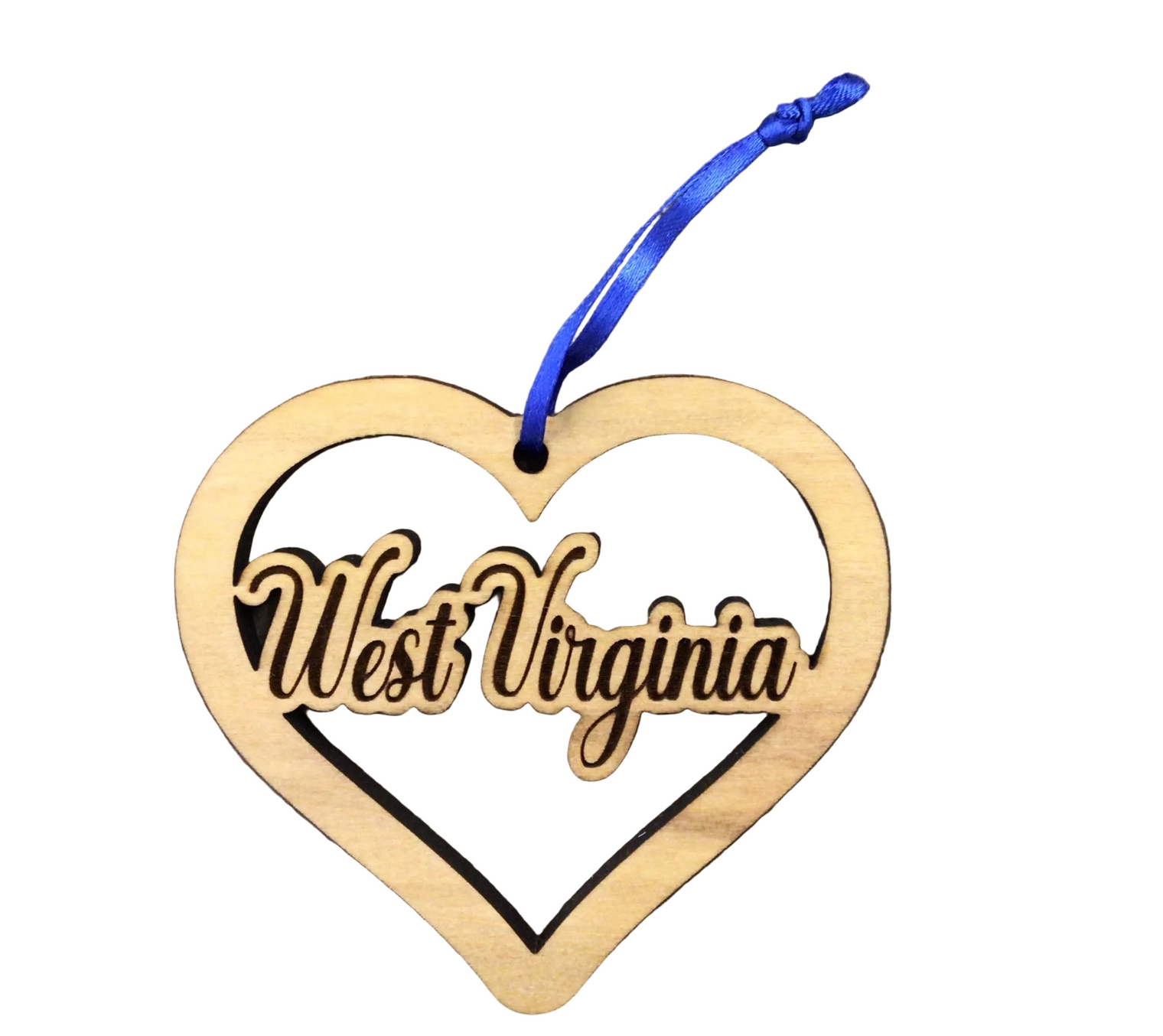 WV Script Heart Ornament
