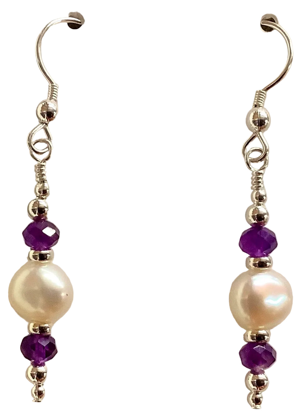 Amethyst/Pearl Earrings