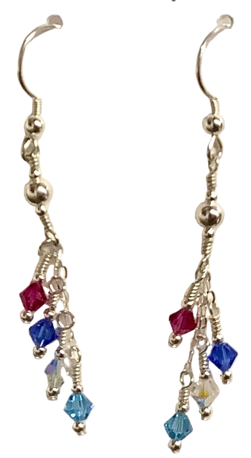 Multi-color Glass Bead Earrings