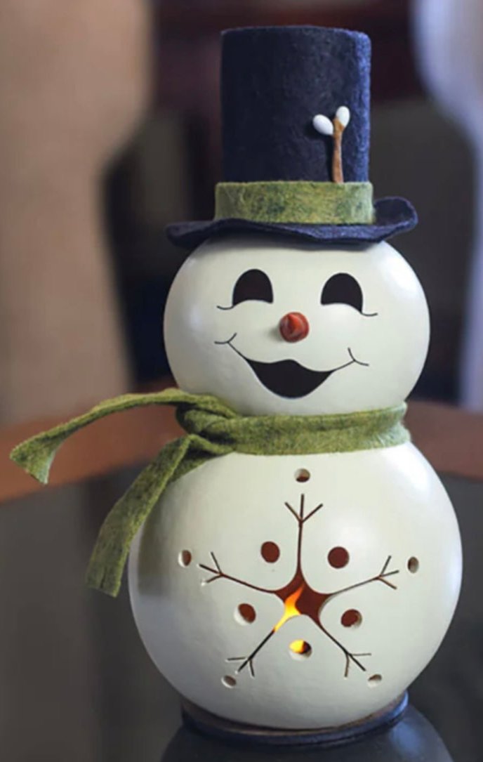 Miniature Snowman Gourd