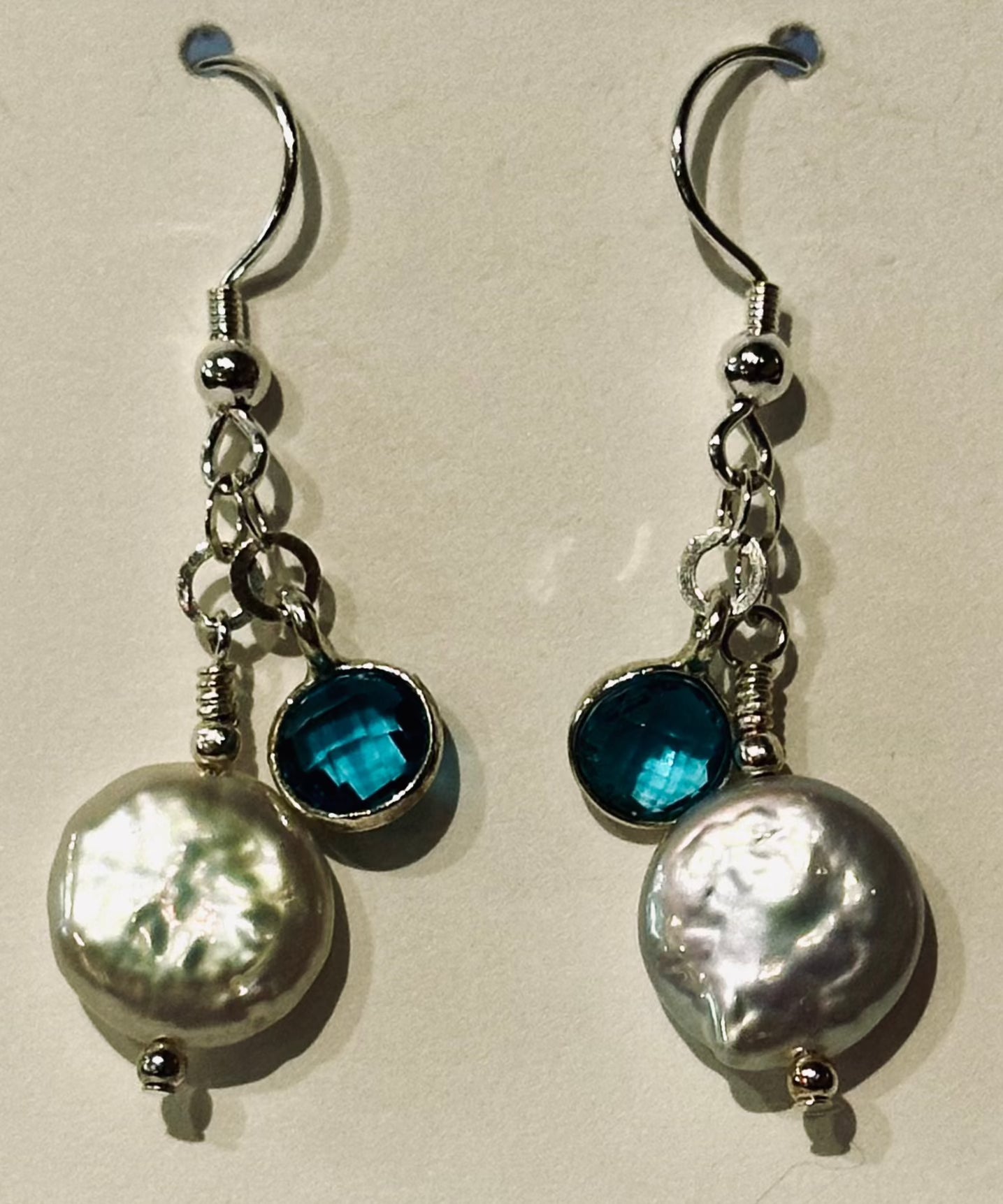 Pearl/Blue Quartz Earrings