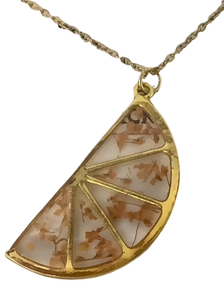 Orange Slice Necklace Queen Anne's Lace