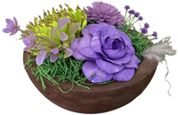 Wooden Succulents in Wooden Bowl