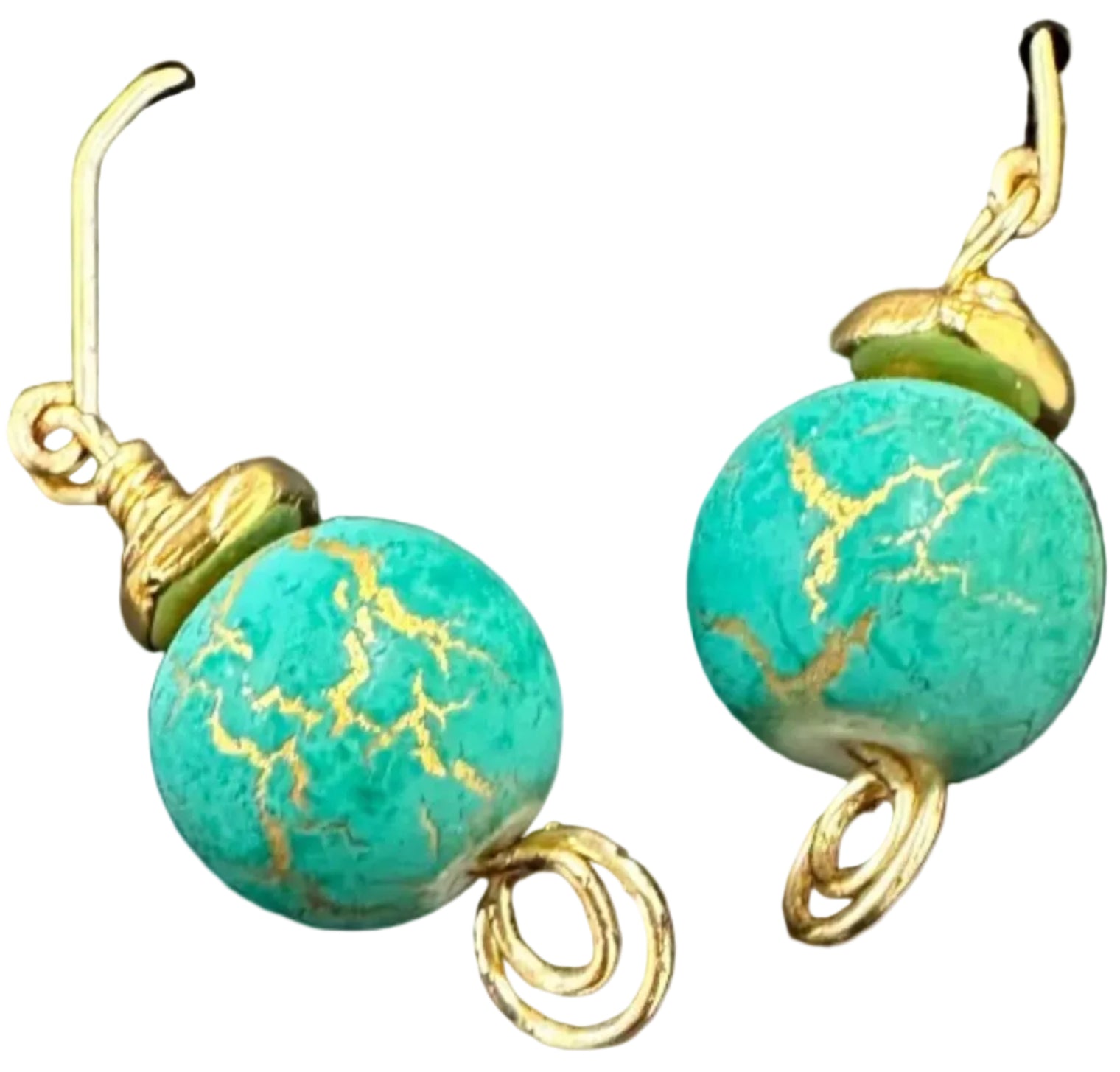 Turquoise Round Drop Earrings