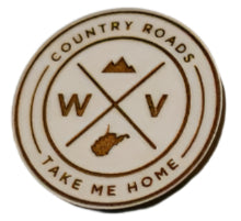 Wooden Lapel Pin - Country Roads