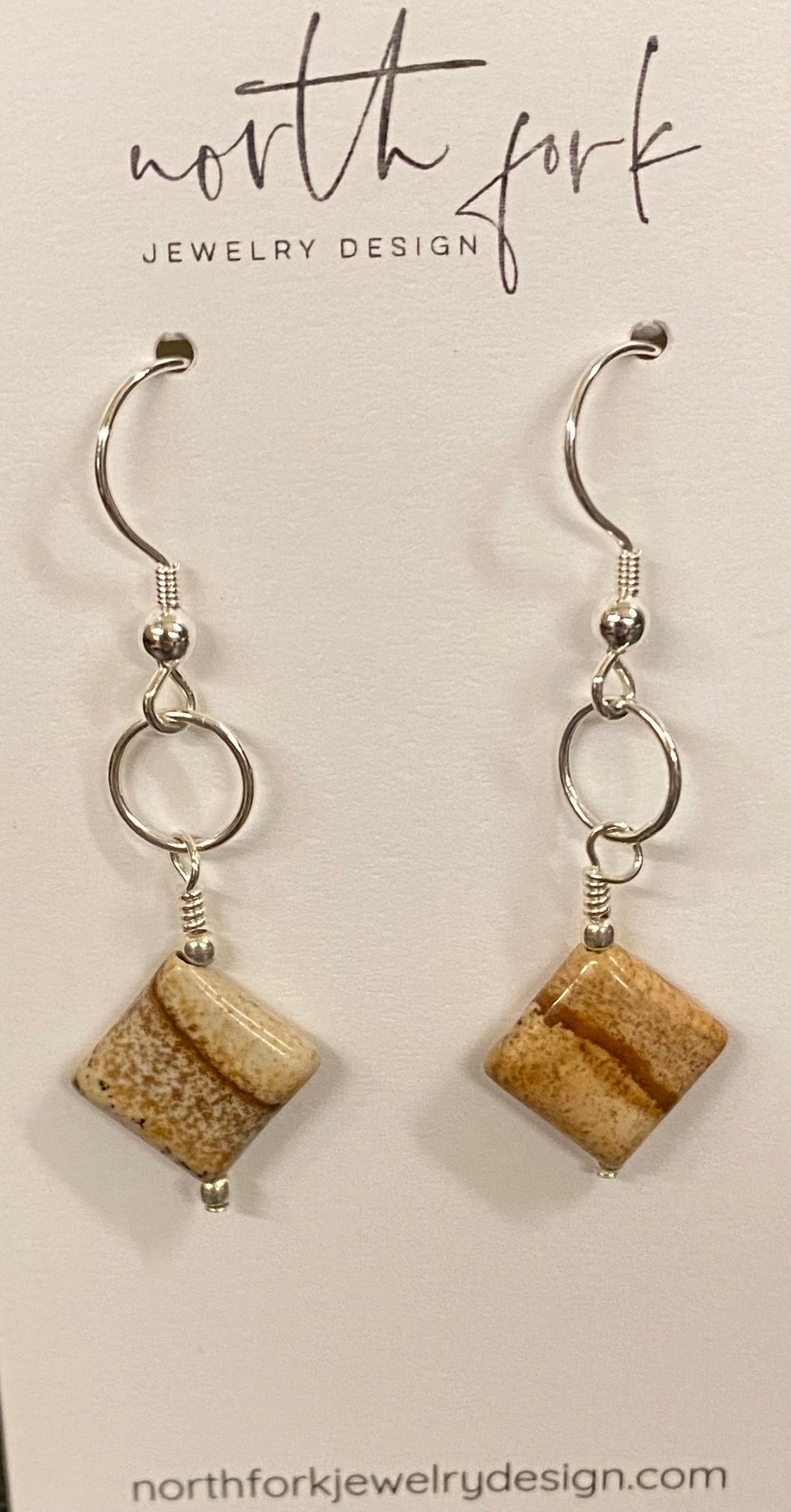 Picture Jasper Sterling Drop Earrings