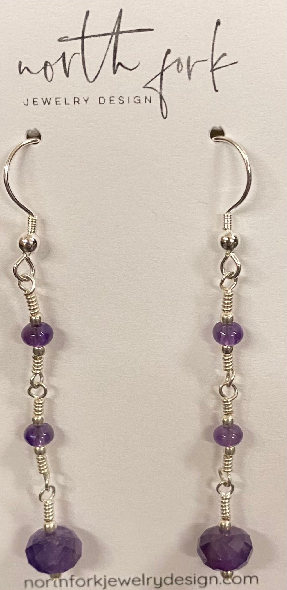 Amethyst & Sterling Silver Dangle Earrings