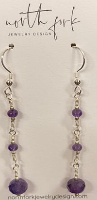 Amethyst & Sterling Silver Dangle Earrings