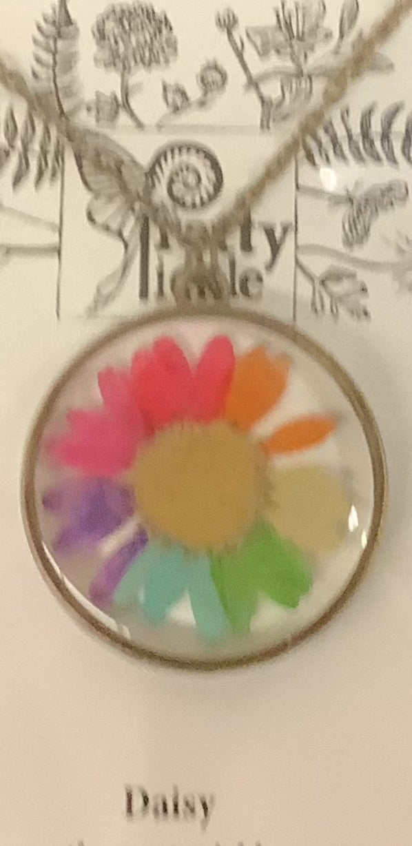 Rainbow Daisy Necklace