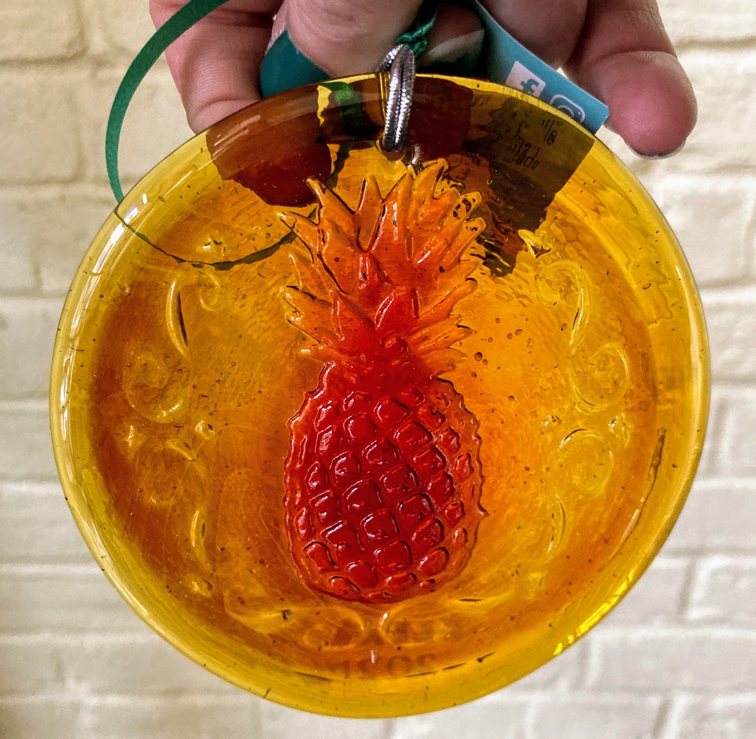 Pineapple Suncatcher, 4" - Tangerine
