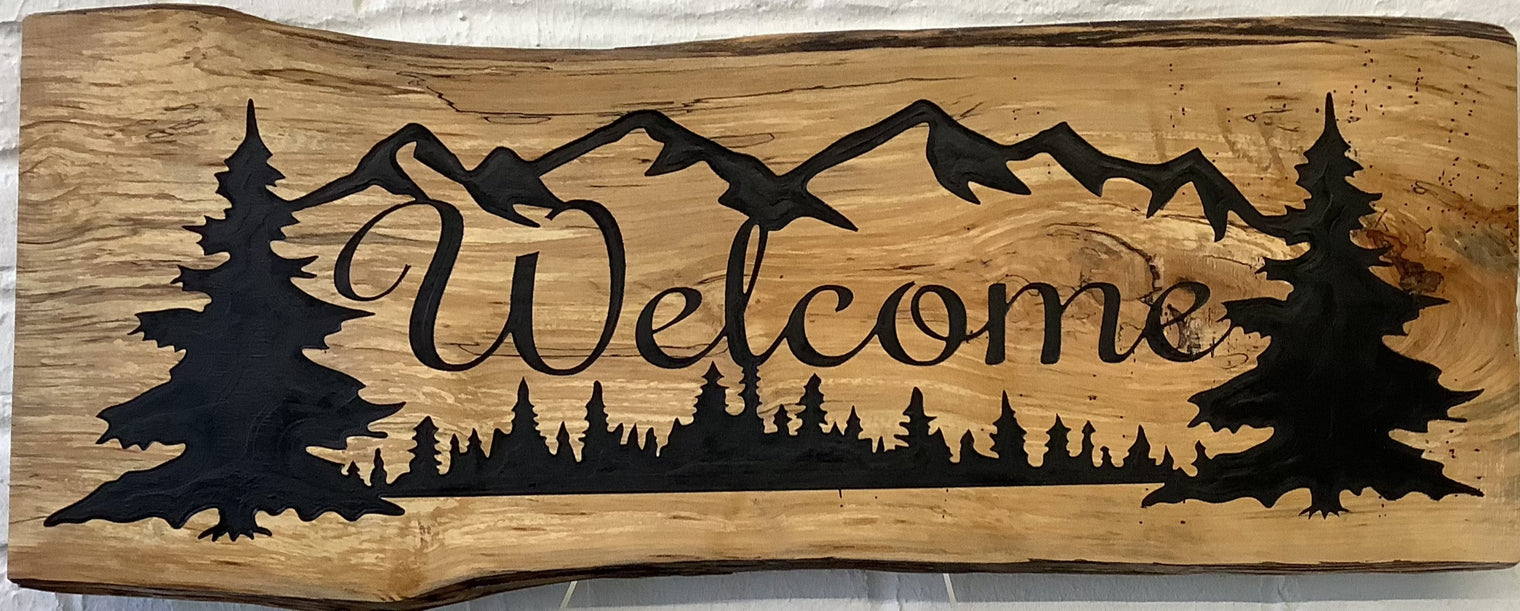 Welcome Pine Plaque
