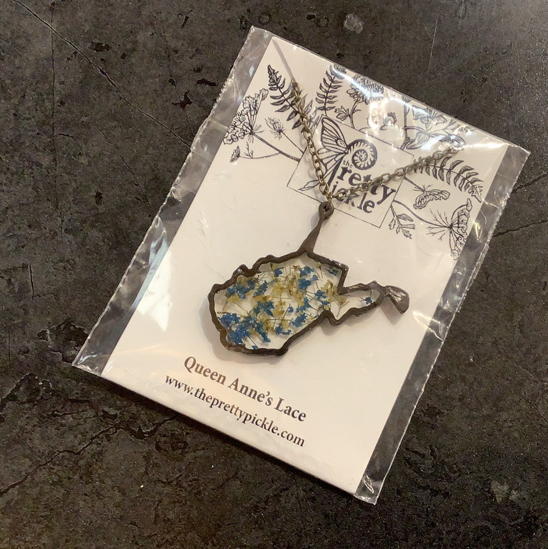 WV Pendant Necklace - Blue & Gold