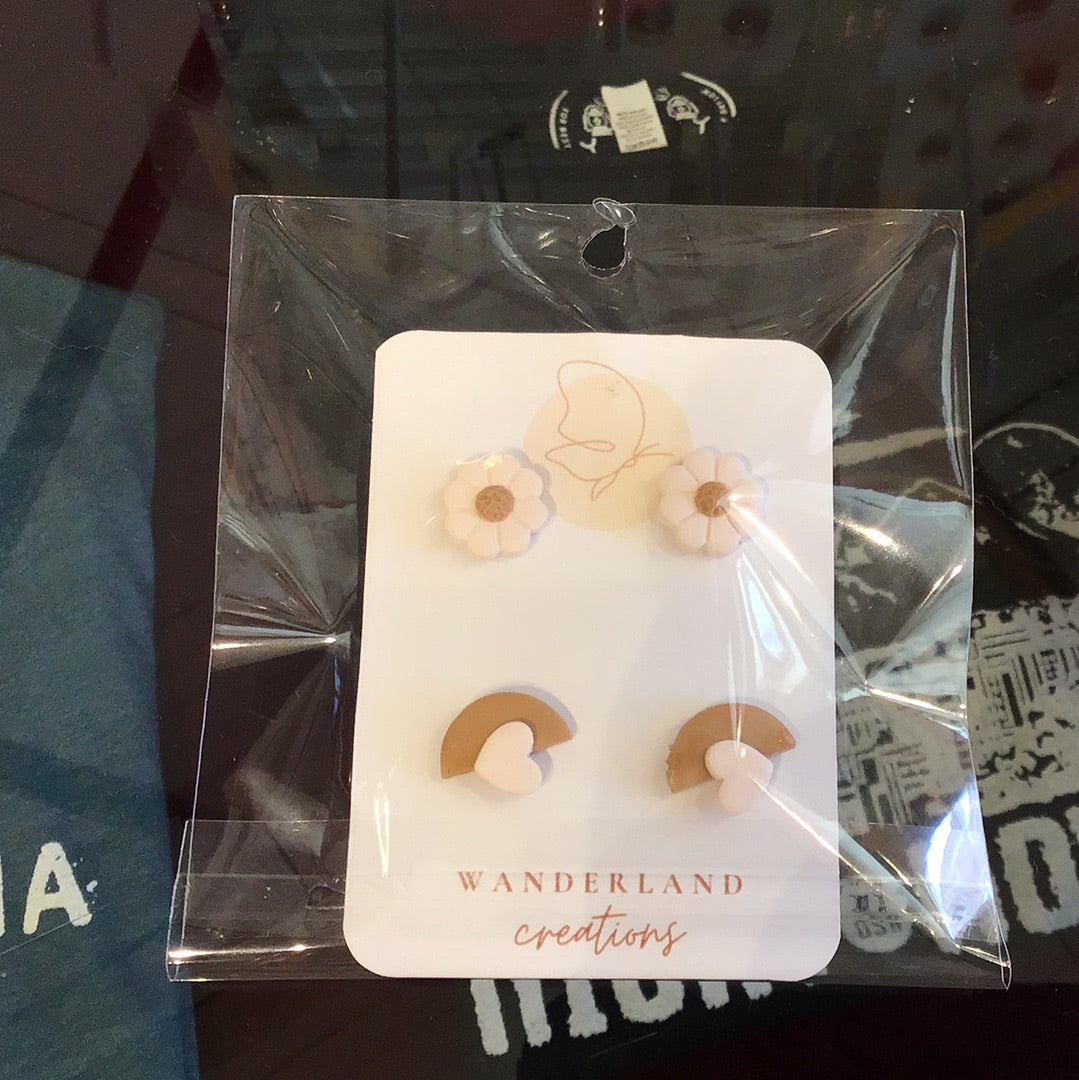 Pink Flower 2-pack Earrings