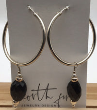 Smoky Quartz Hoops