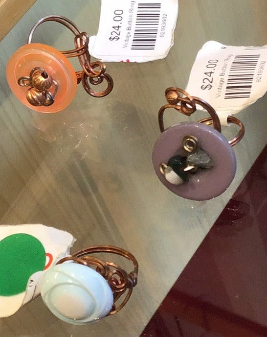 Vintage Button Ring