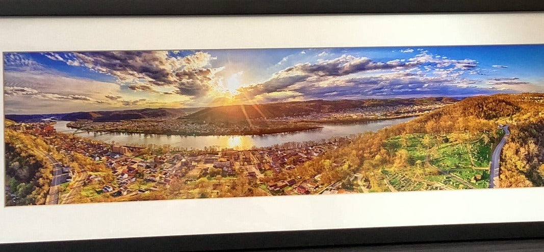 Framed Aerial Photo Wheeling