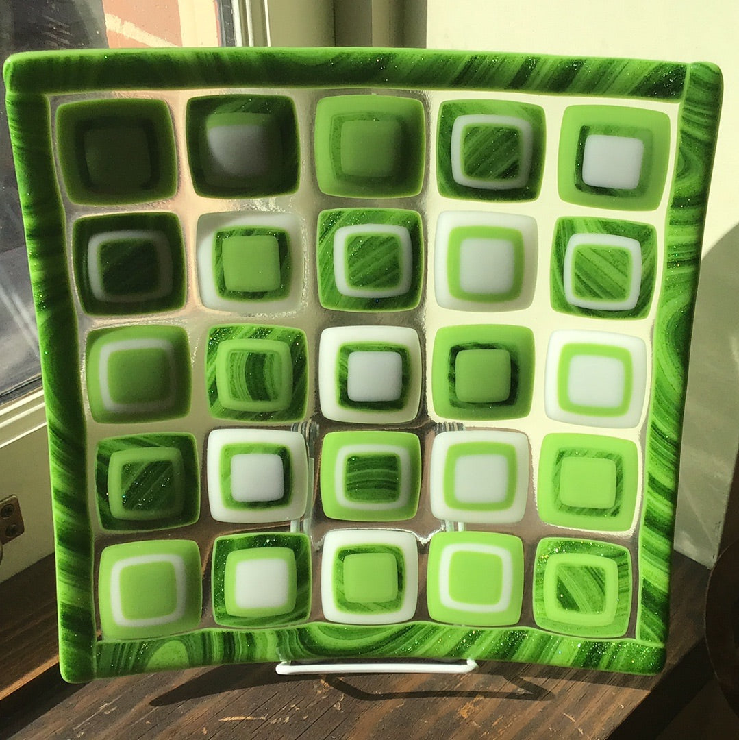 Large Multi Color Glass Dish