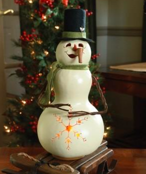 Snowman Lit Gourd